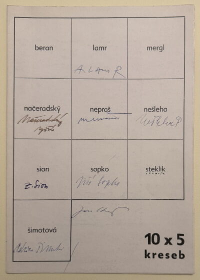 Lamr / Nepraš / Sopko / Načeradský / Šimotová... – 10 x 5 kreseb ( katalog + pozvánka )