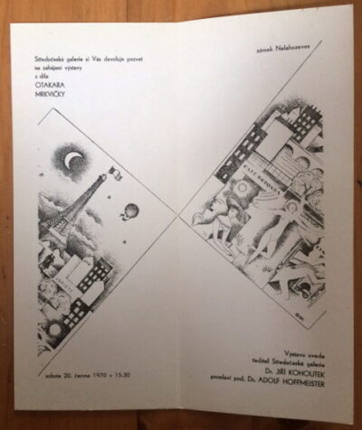 Mrkvička Otakar / Tichý František – 2 x pozvánka na výstavu / 2 x exhibition invitation