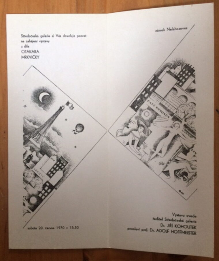 Mrkvička Otakar / Tichý František – 2 x pozvánka na výstavu / 2 x exhibition invitation