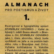 Odvárko Stanislav – Almanach pro poesii a život 1920-1930