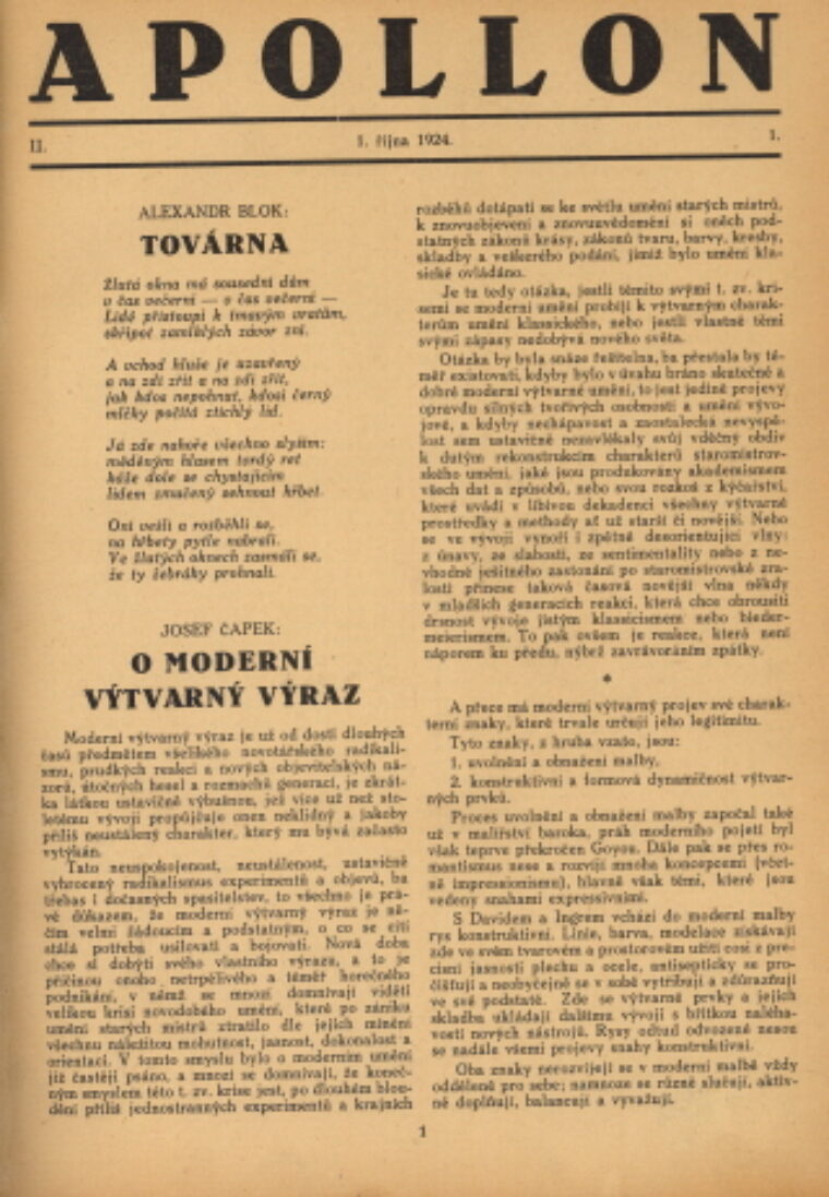 časopisy / journals – Apollon