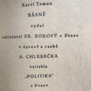 Toman Karel / Chlebeček Antonín – Básně