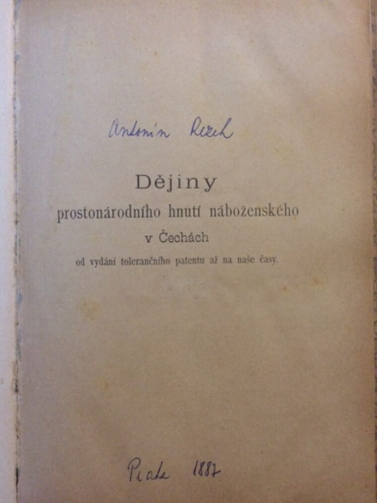 Rezek Antonín – Dějiny prostonárodního hnutí náboženského v Čechách