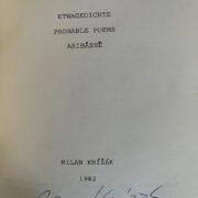 MIlan Knížák – Etwagedichte / Probable poems / Asibásně