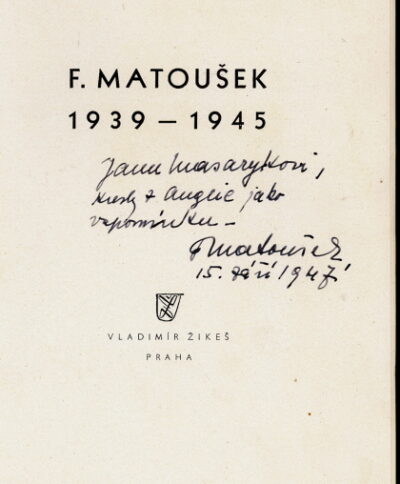katalog / catalogue – F. Matoušek 1939 - 1945