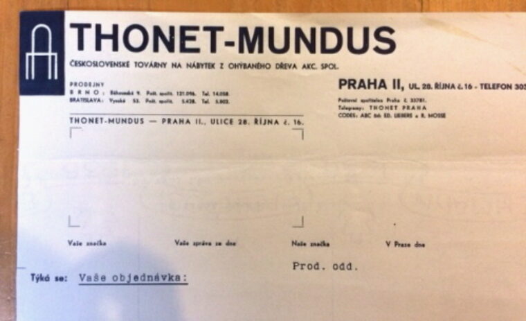 Thonet - Mundus – hlavičkový papír / heading paper