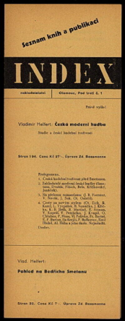 propagační leták / advert.leaflet – Index