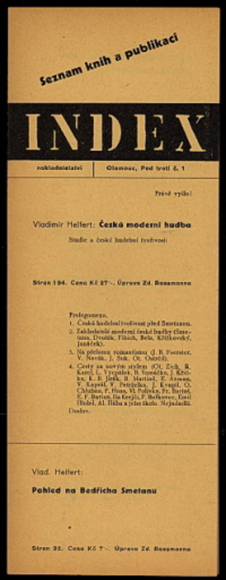 propagační leták / advert.leaflet – Index
