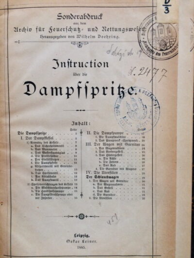 Návod k parní stříkačce – Instruction über die Dampfspritze