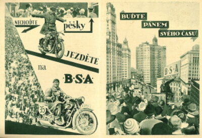reklamní leták / advertising leaflet – Jezděte na B.S.A.
