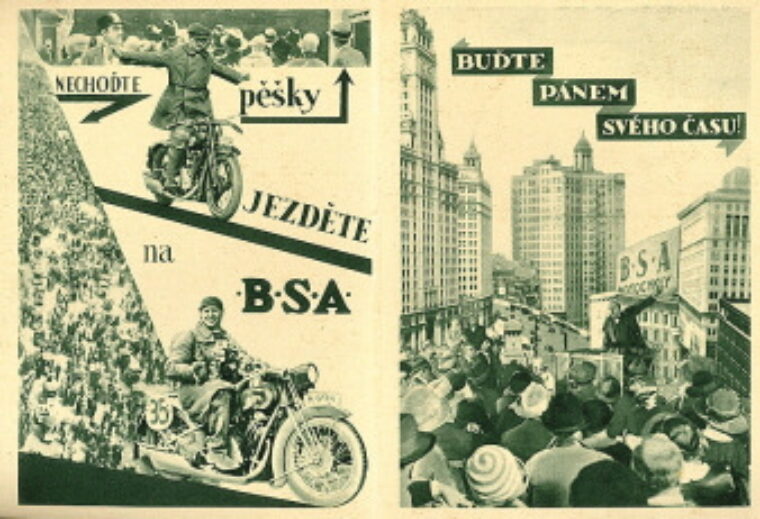 reklamní leták / advertising leaflet – Jezděte na B.S.A.
