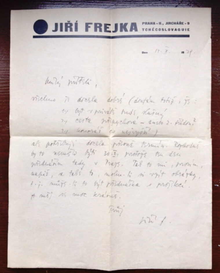hlavičkový papír / letterhead paper – Jiří Frejka / Zdeněk Rossmann