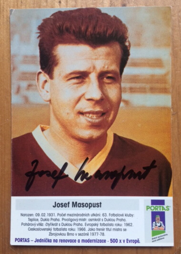 podepsaná karta / pohlednice – Josef Masopust