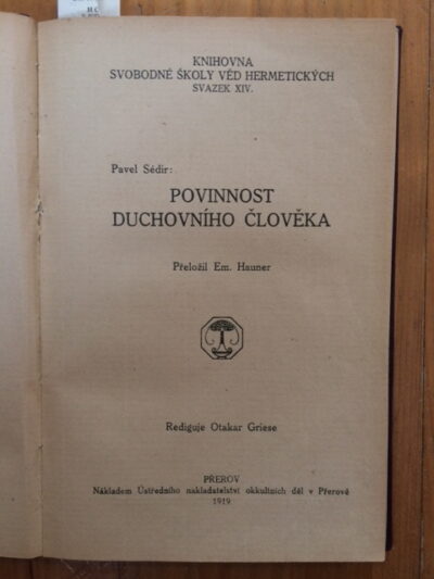 Sédir P. / Muller B. / K. z Eckartshausenů / Sankaračarya – Knihovna Svobodné školy věd hermetických sv. XIV, XV, XVI. + Sfinx