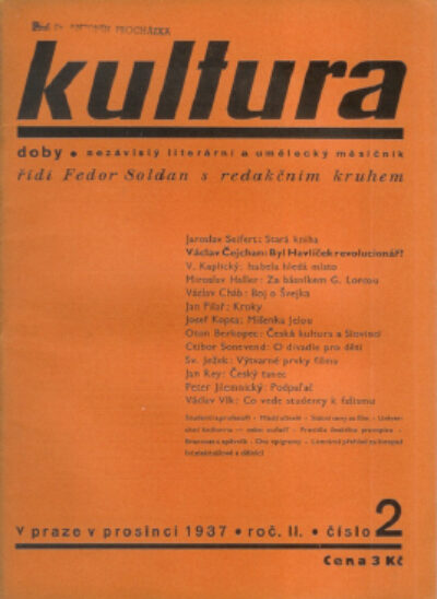 nezávislý literární a umělecký měsíčník – Kultura doby