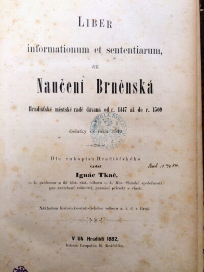 Liber informationum et sententiarum čili Naučení Brněnská