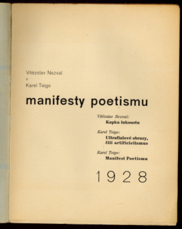 Teige Karel / Nezval Vítězslav – Manifesty poetismu