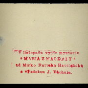 Mirko Rutte-Havelský / Josef Váchal – Maria z Magdaly