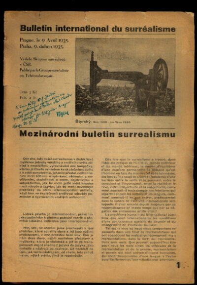 Bulletin international du surréalisme / leaflet / – Mezinárodní buletin surrealismu / leták /