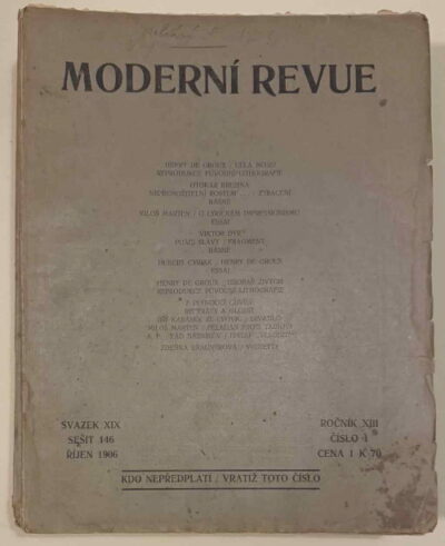 časopisy / journals – Moderní Revue - ročník XIII. (svazek 19)