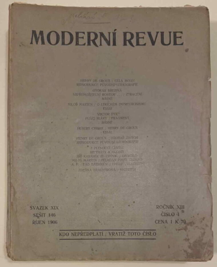 časopisy / journals – Moderní Revue - ročník XIII. (svazek 19)