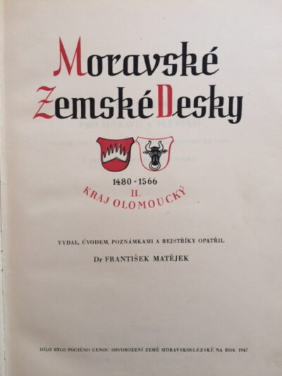 Matějek František – Moravské zemské desky II.