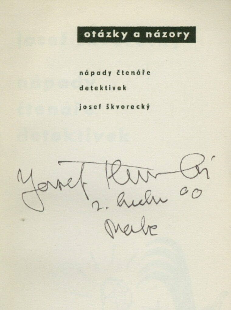 Škvorecký Josef – Nápady čtenáře detektivek