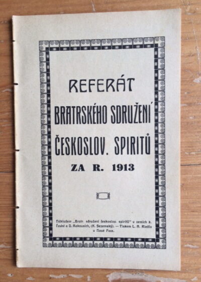 Sezemský Karel – Referát Bratrského sdružení českosl.spiritistů za r.1913