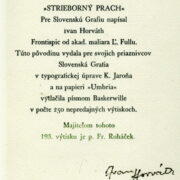 Horváth Ivan / Fulla Ludovít – Strieborný prach