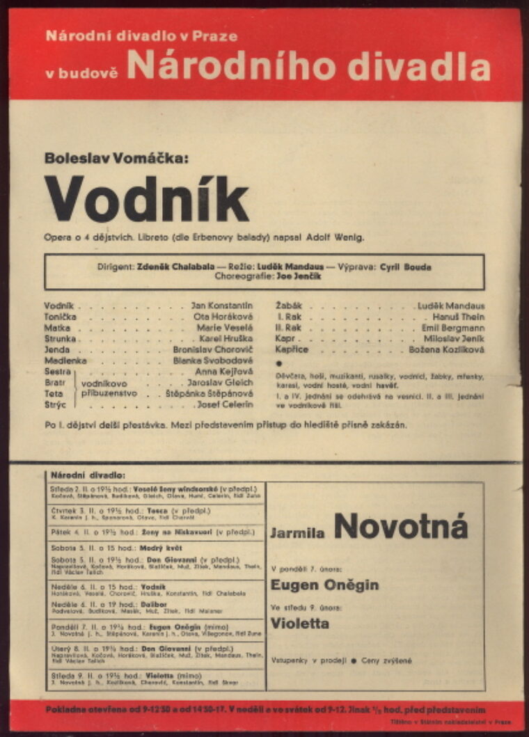 divadelní plakát / leaflet – Sutnar Ladislav / Vodník