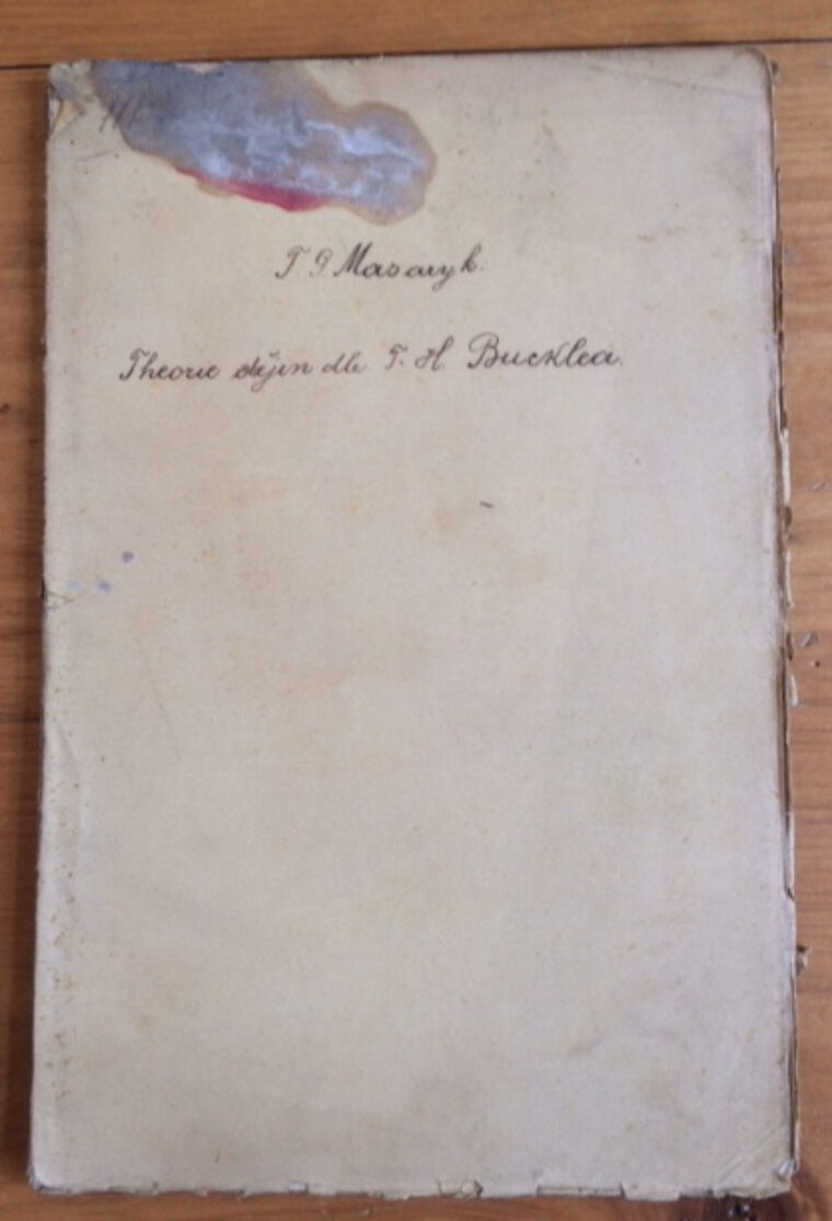 Masaryk T. G. – Theorie dějin dle zásad T. H. Bucklea