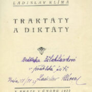 Klíma Ladislav – Traktáty a diktáty