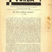 časopis / journal – Tvorba - kompletní 1.ročník